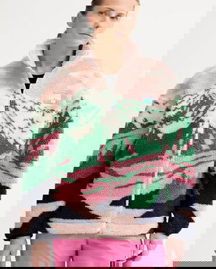 Picture hanorac fleece Nyss culoarea bej, cu imprimeu, WSW0377