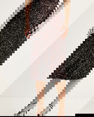 IBlues fustă RIPA culoarea maro, midi, evazati, 2527776015200