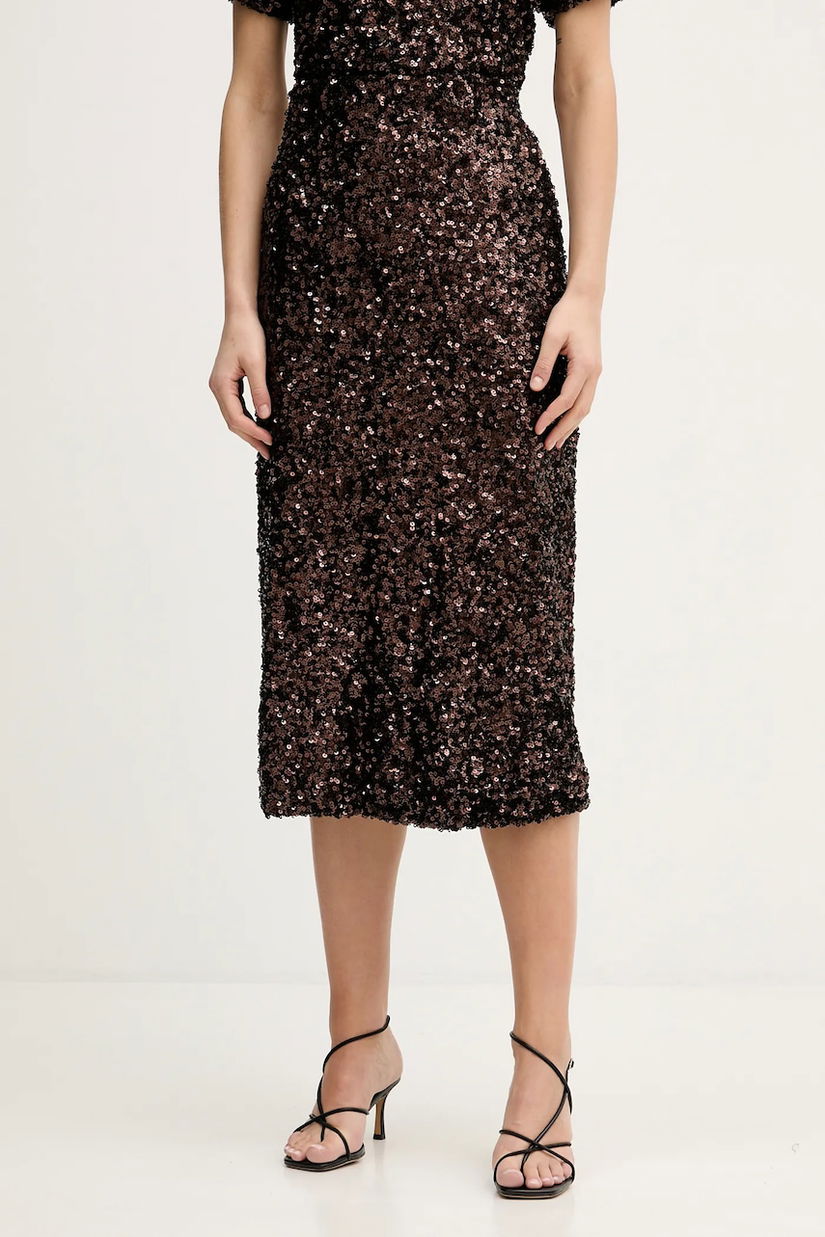 IBlues fustă RIPA culoarea maro, midi, evazati, 2527776015200