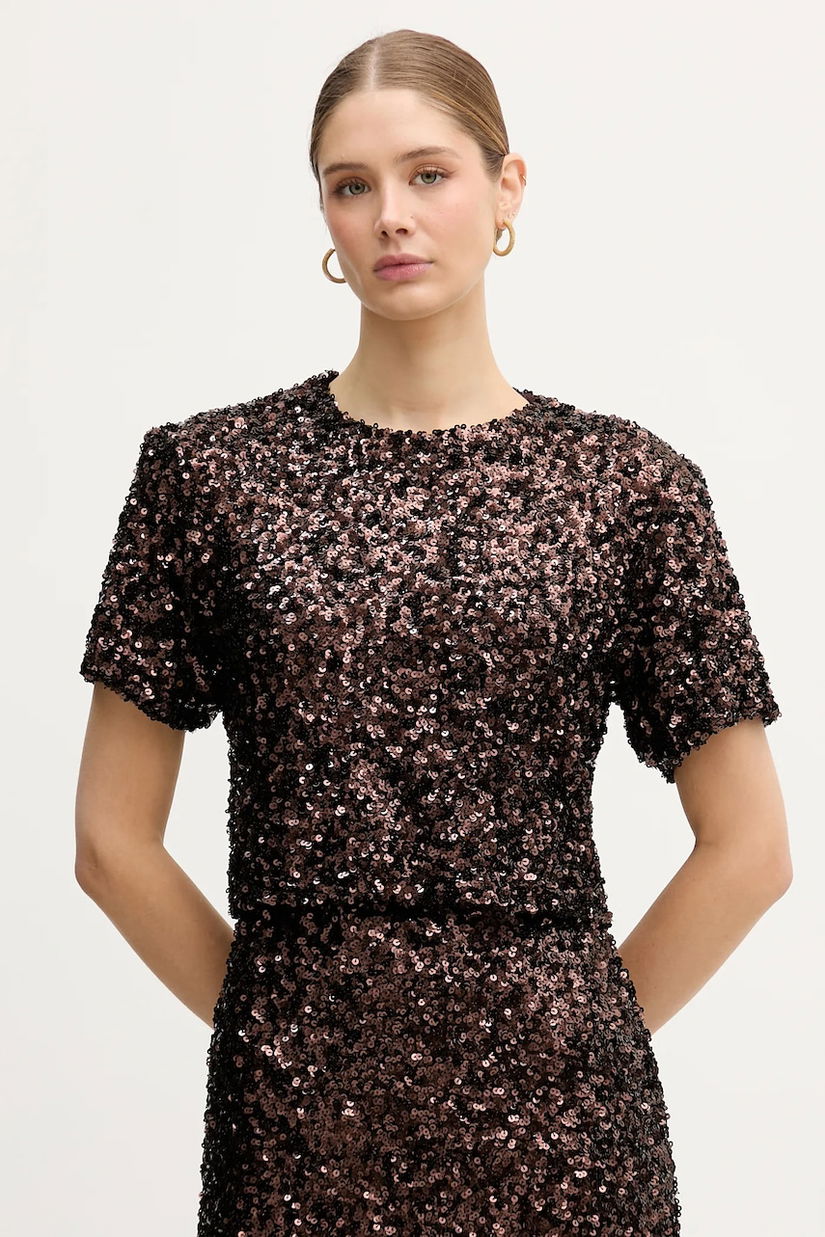 IBlues bluză BASILIO culoarea maro, uni, 2527976015200