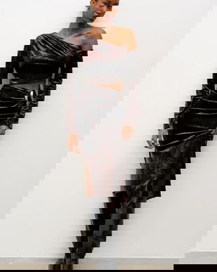 Answear.LAB rochie culoarea maro, midi, mulata