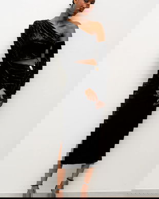 Answear.LAB rochie culoarea negru, midi, mulata