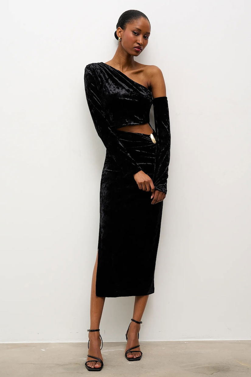 Answear.LAB rochie culoarea negru, midi, mulata