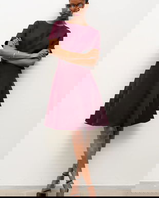 Answear.LAB rochie culoarea bordo, mini, evazati