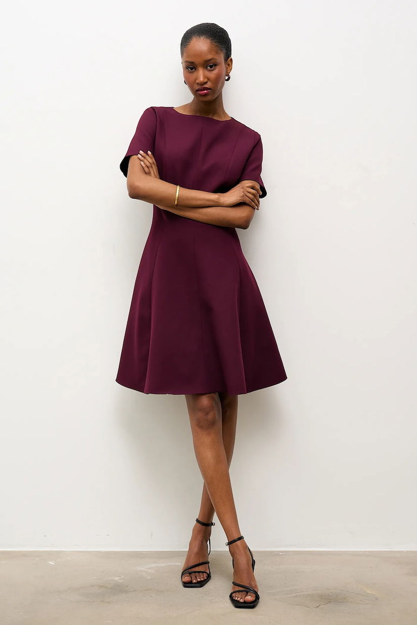 Answear.LAB rochie culoarea bordo, mini, evazati