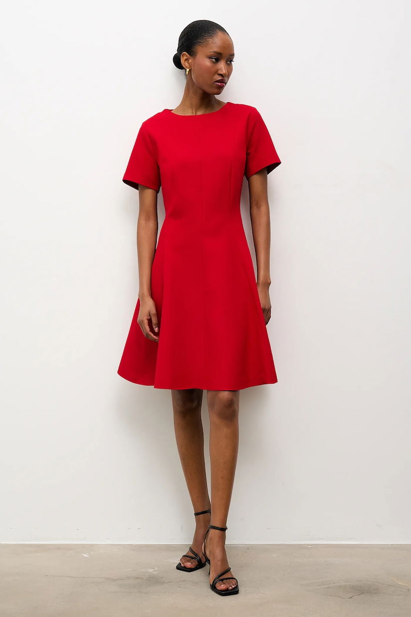 Answear.LAB rochie culoarea rosu, mini, evazati