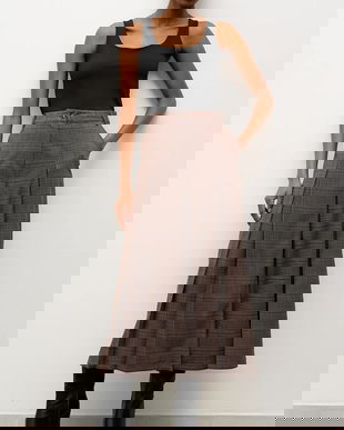 Answear.LAB pantaloni culoarea maro, lat, high waist