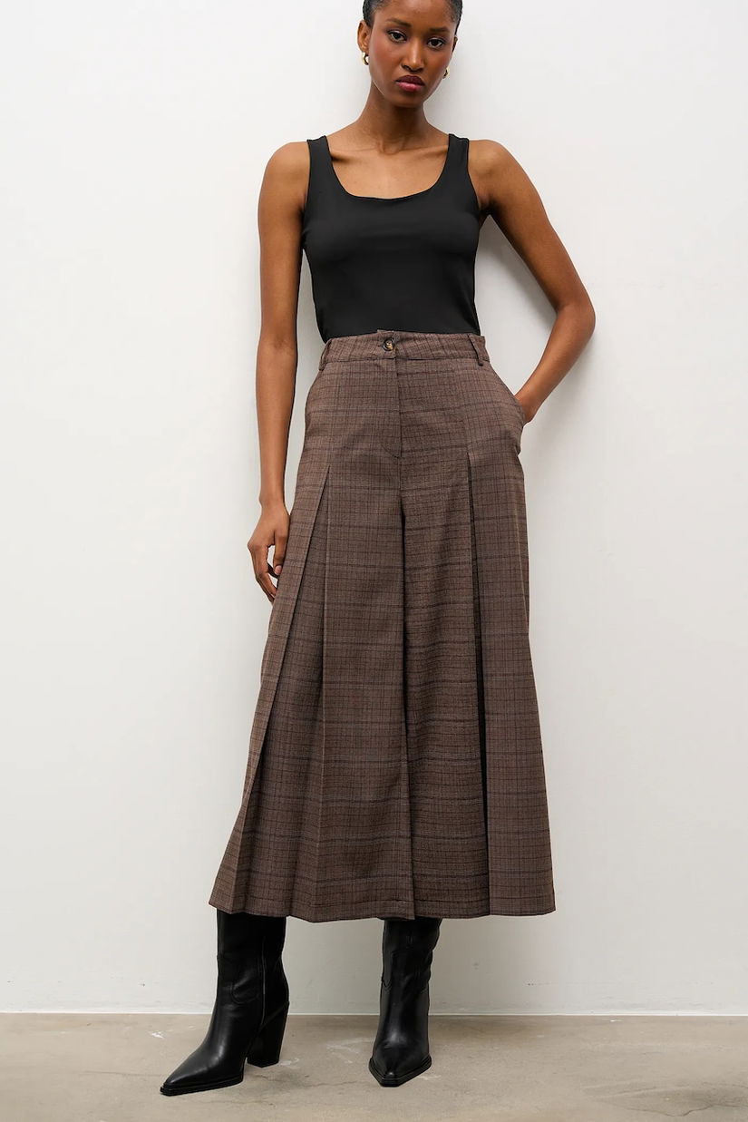 Answear.LAB pantaloni culoarea maro, lat, high waist