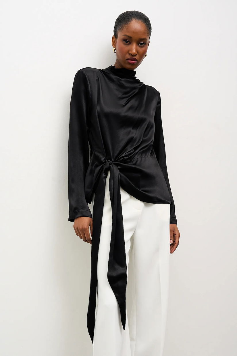 Answear.LAB bluza culoarea negru, neted