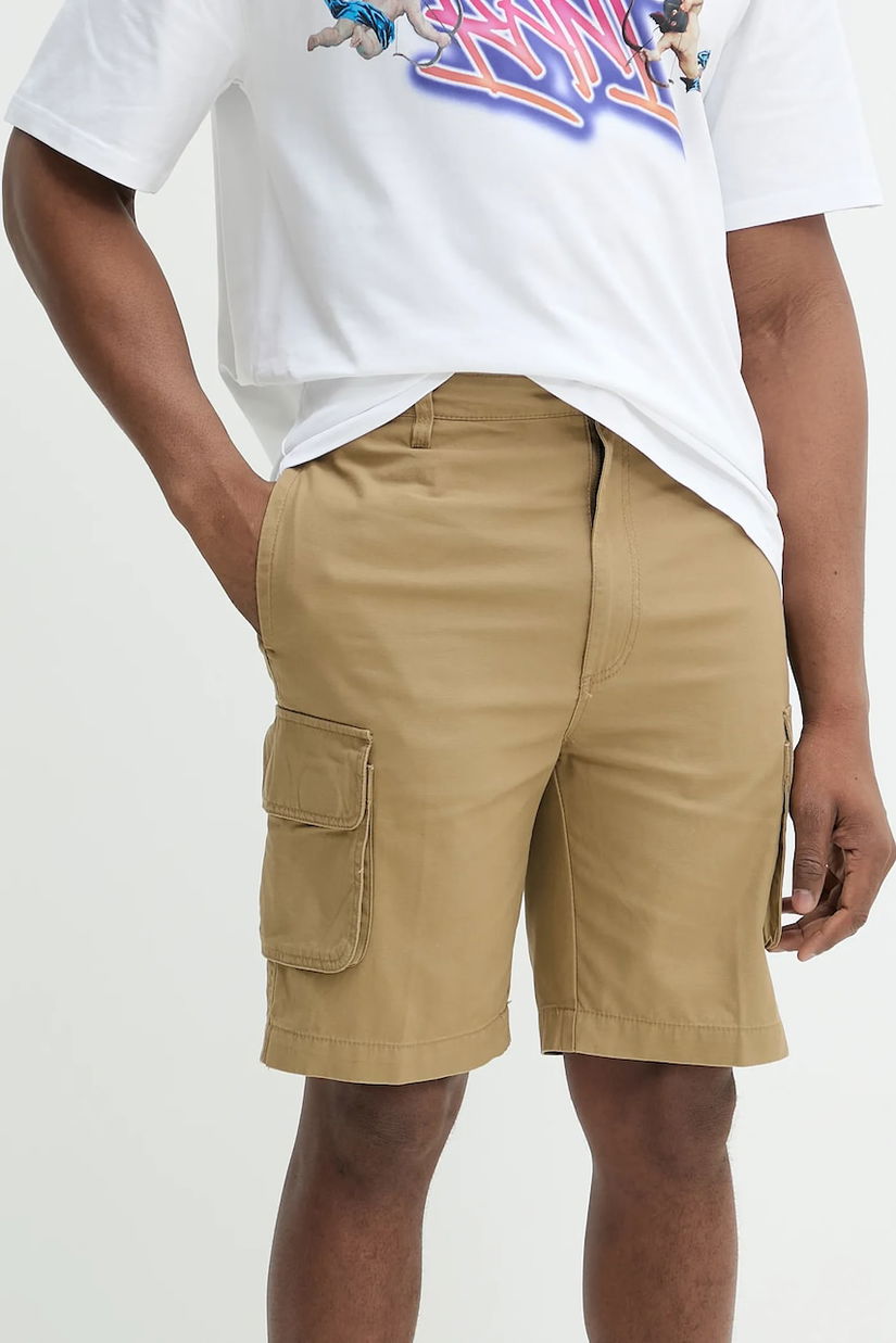 Karl Kani pantaloni scurți din bumbac bărbați, culoarea verde, 6012260