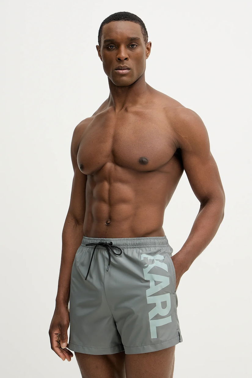 Karl Lagerfeld pantaloni scurți de baie culoarea gri, A1M46013