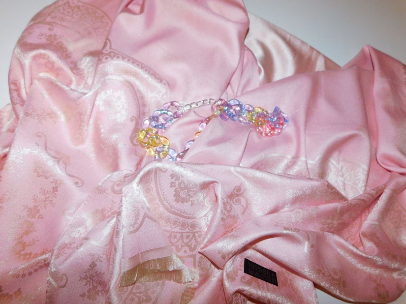 Esarfa noua matase naturala deosebita, colier fashion asortat, cadou