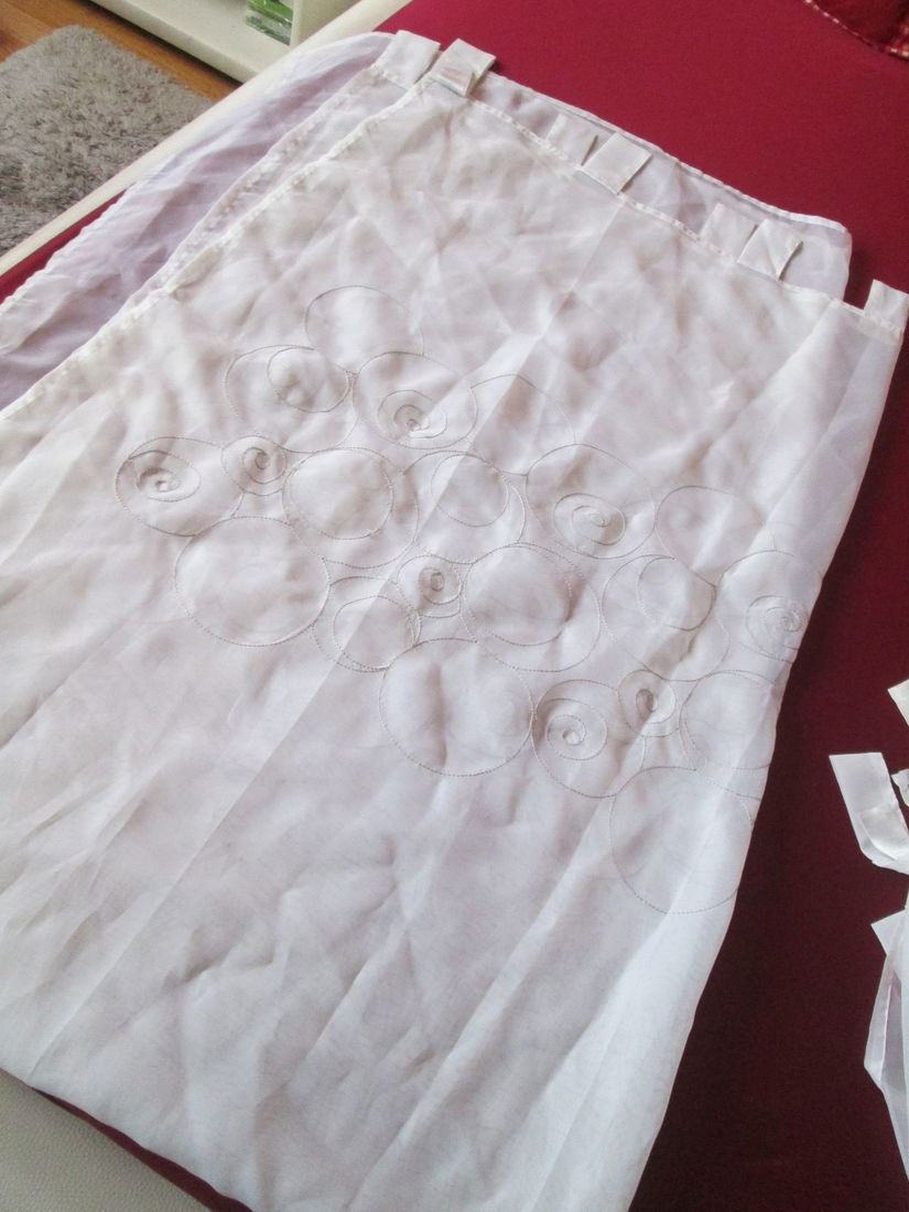 3 perdele albe lungi