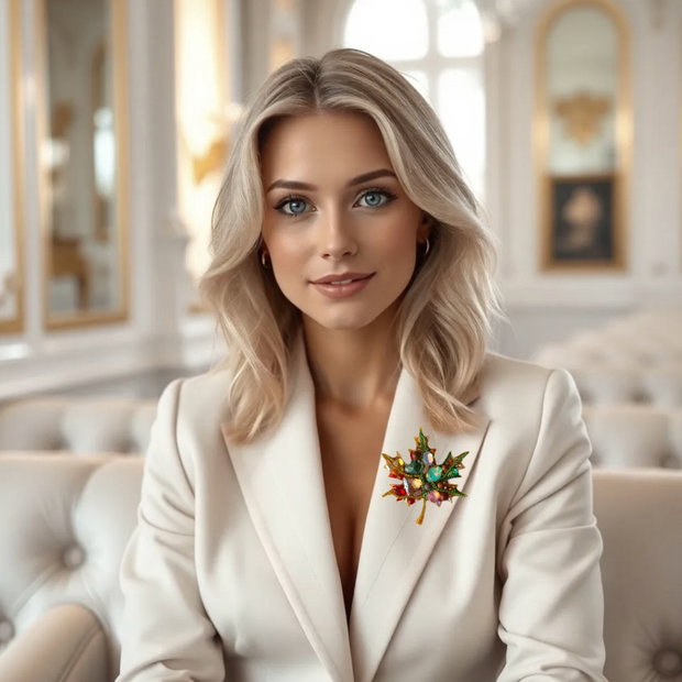 Broșă handmade eleganta -Broșă elegantă Frunză handmade cu pietre semiprețioase Jasp, Jad, Unakit, Coral și Citrin model unicat, cadou cu semnificație | Lovely 4 U