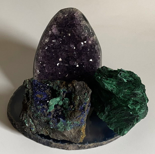 Set Cristale - Ametist&Azurit&Malachit Catifea - Decoratiune Pietre Semipretioase