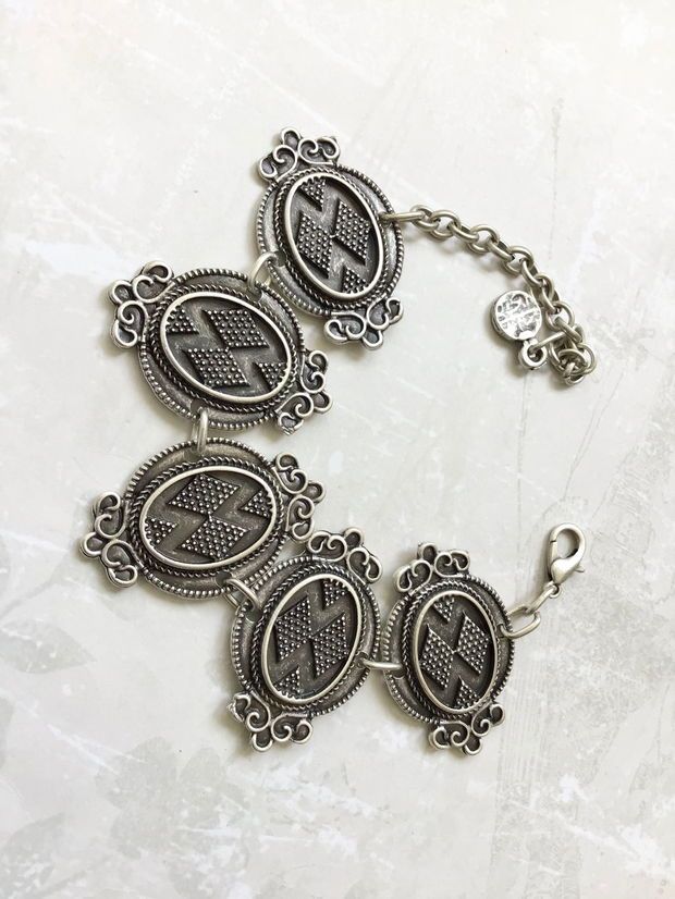 Set boho zamac argintat