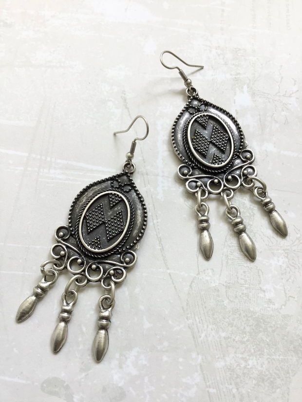 Set boho zamac argintat
