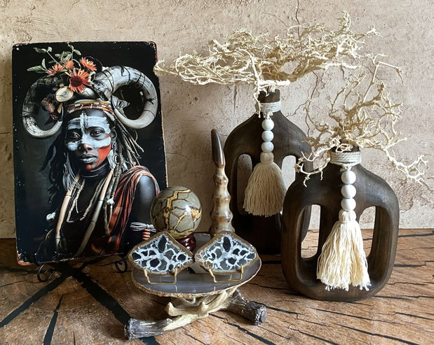 Set Cristale - Corn Natural&Septaria - Decoratiune Pietre Semipretioase
