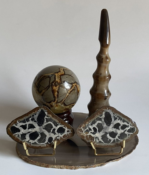 Set Cristale - Corn Natural&Septaria - Decoratiune Pietre Semipretioase