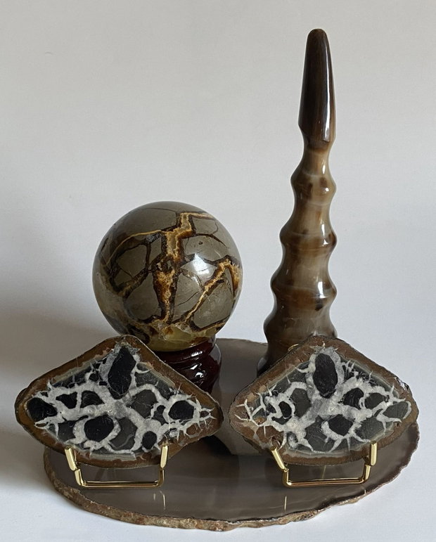 Set Cristale - Corn Natural&Septaria - Decoratiune Pietre Semipretioase
