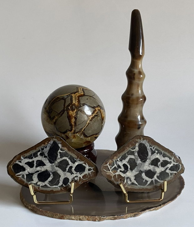 Set Cristale - Corn Natural&Septaria - Decoratiune Pietre Semipretioase