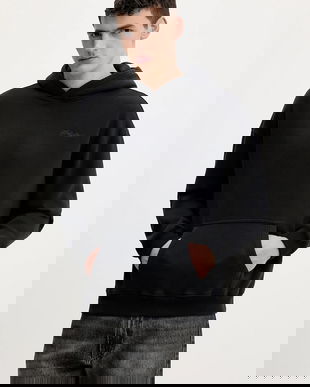 Hollister Co. bluză culoarea negru, cu glugă, uni, KI322-5380-900