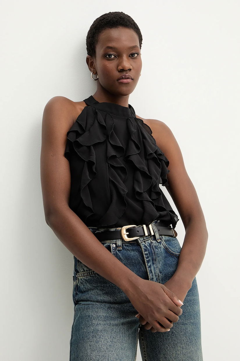 Answear.LAB bluza culoarea negru, neted