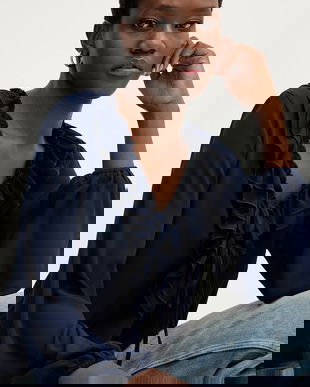 Answear.LAB bluza culoarea albastru marin, neted