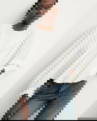 Answear.LAB bluza culoarea alb, neted