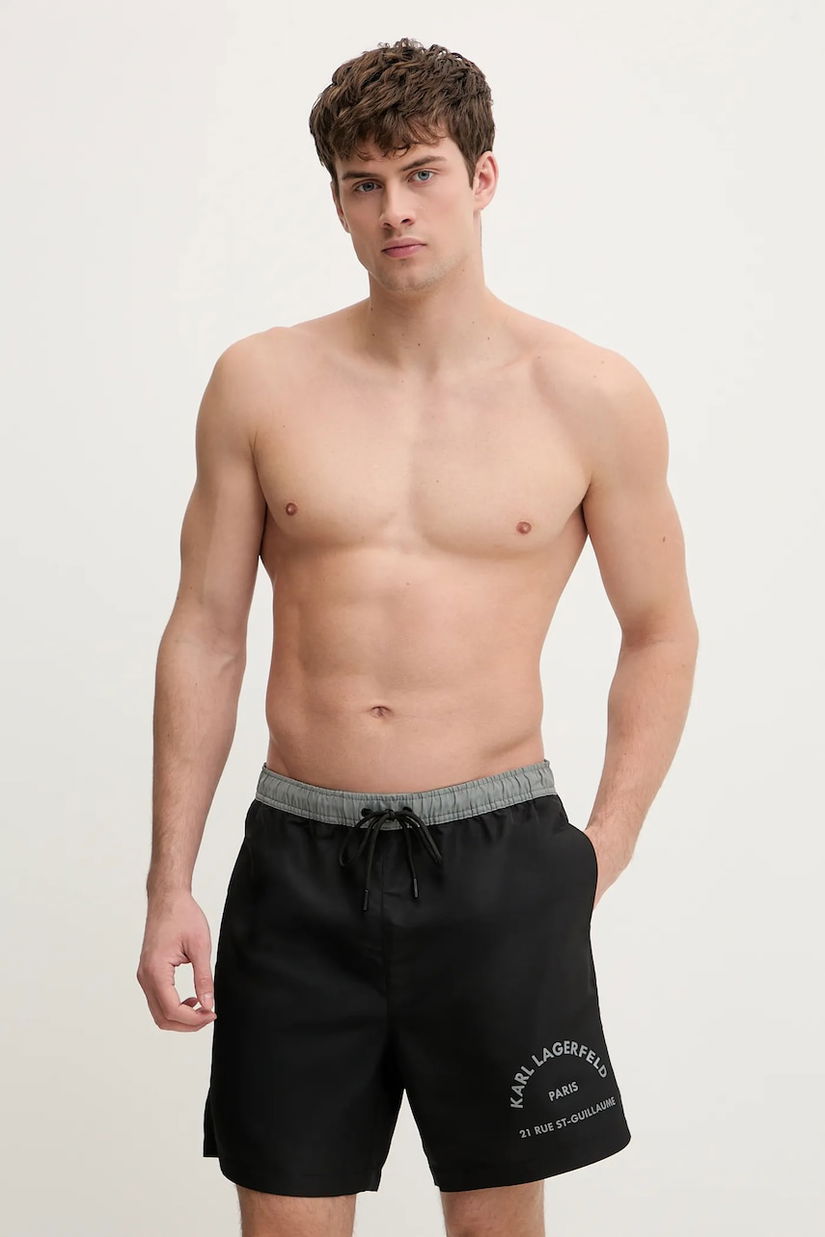 Karl Lagerfeld pantaloni scurți de baie RSG CONSTRAST culoarea negru, B1M46008