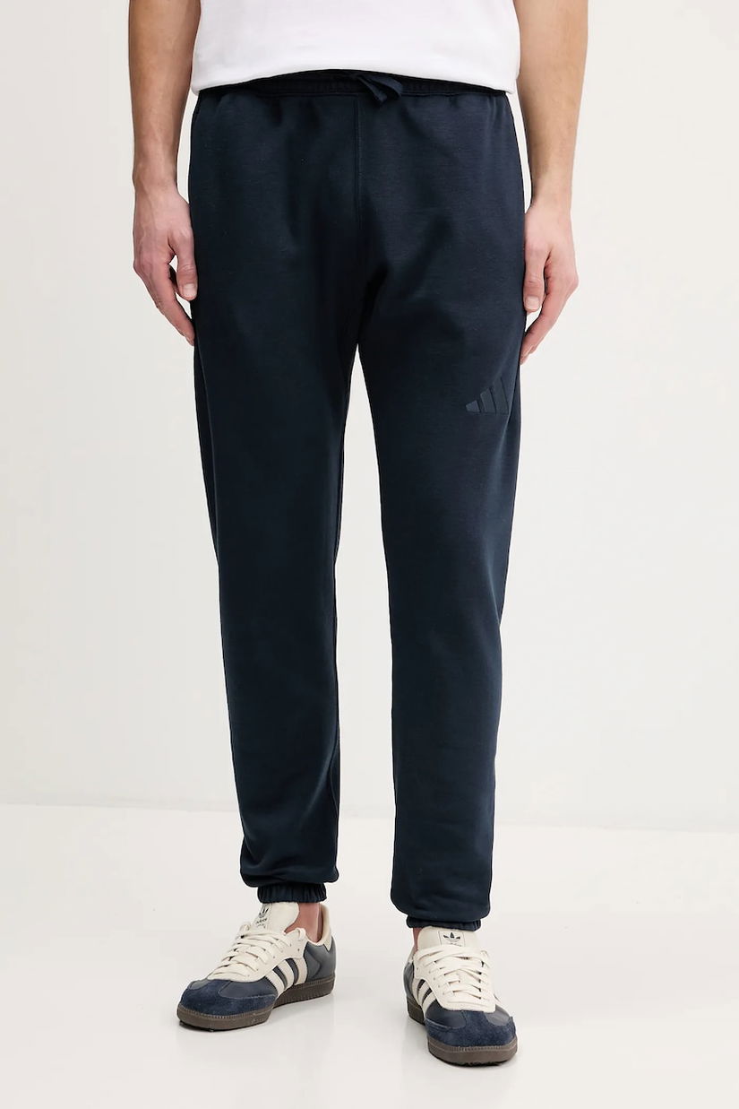 adidas pantaloni de trening culoarea bleumarin, uni, KC3177