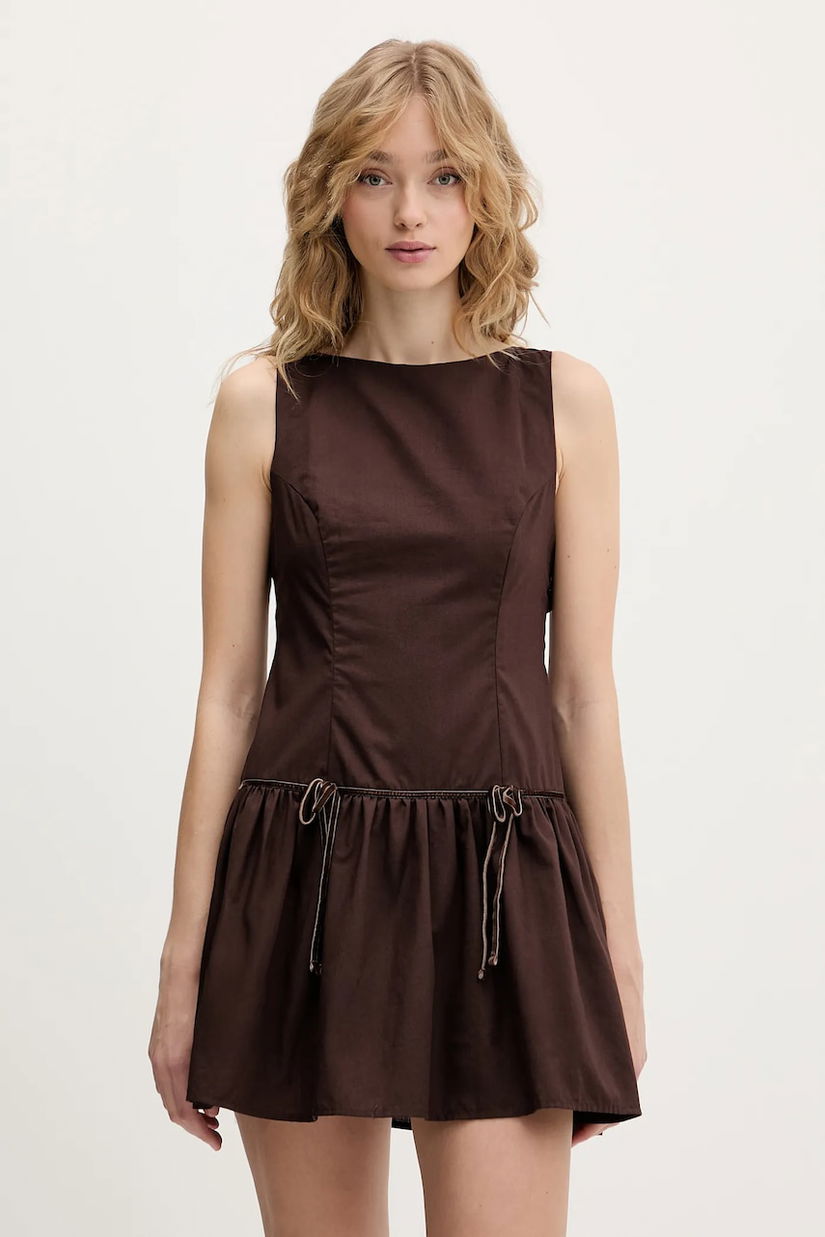 Hollister Co. rochie culoarea maro, mini, evazați, KI359-5392-440
