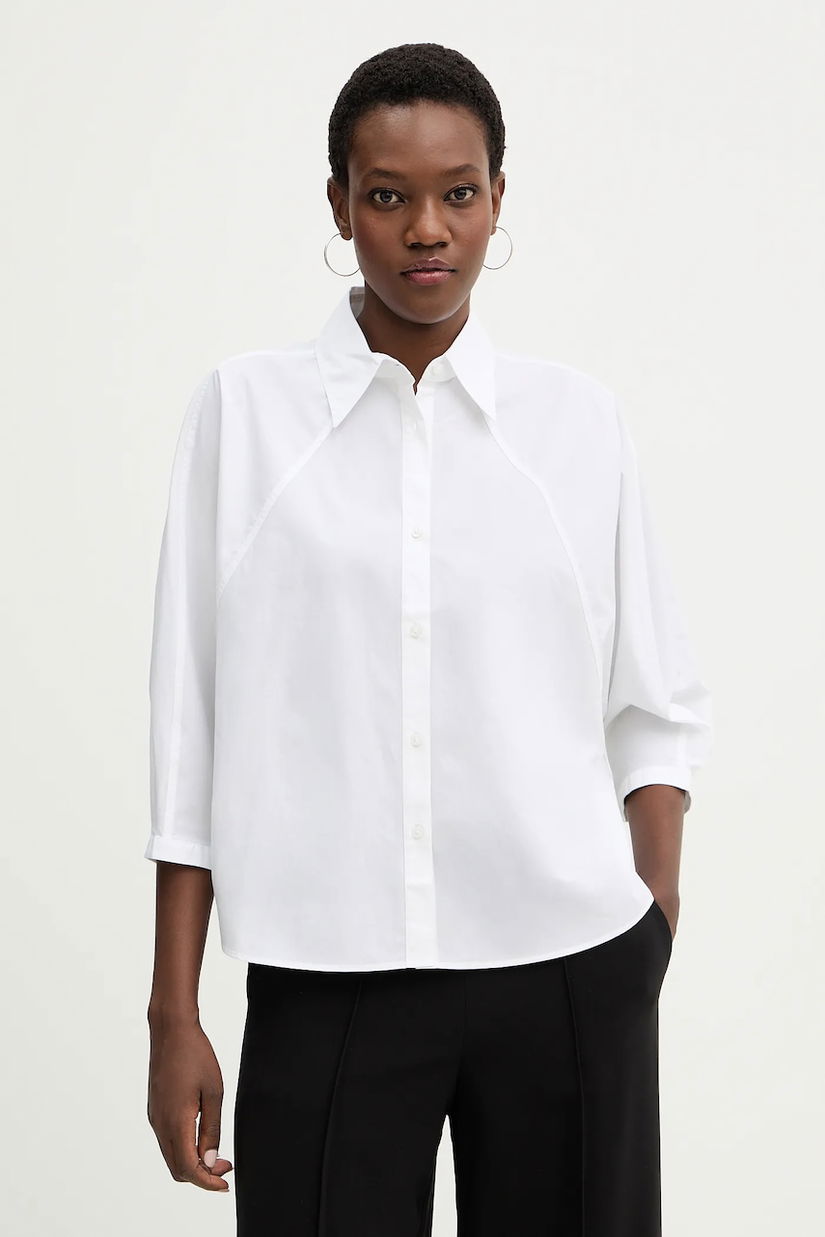 BOSS Orange cămașă din bumbac C Belenta culoarea alb, cu guler clasic, relaxed, 50553519