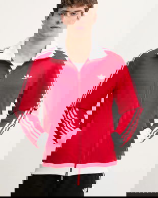 adidas Originals bluză Beckenbauer culoarea roșu, uni, KE3525