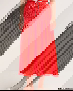 La Petite Française fustă JOSETTE culoarea portocaliu, midi, evazati, JOSETTE