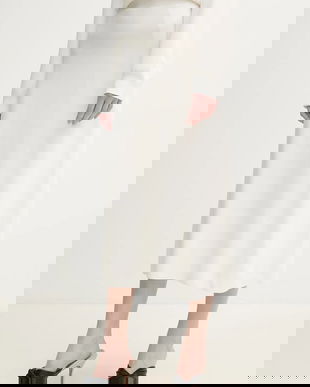 OUI fusta culoarea bej, midi, evazati, 92126