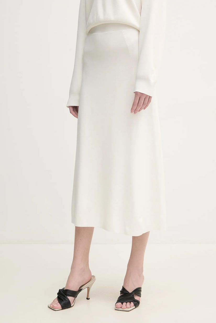 OUI fusta culoarea bej, midi, evazati, 92126