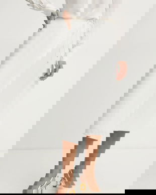 BOSS fusta culoarea bej, midi, evazati, 50538116