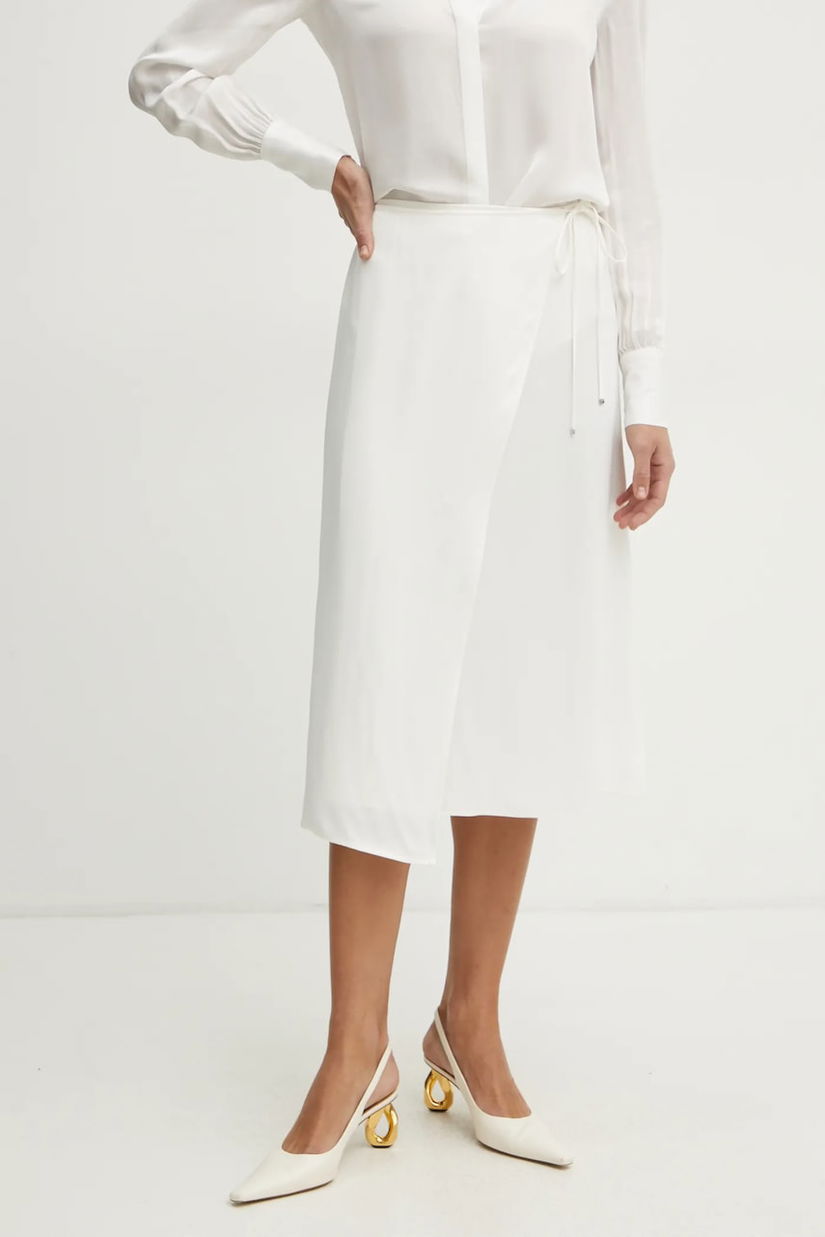 BOSS fusta culoarea bej, midi, evazati, 50538116