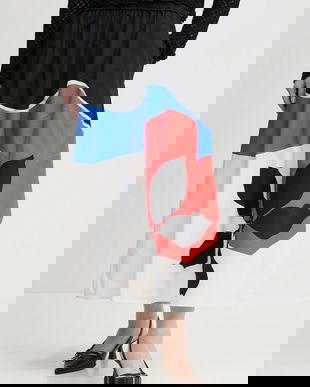 Desigual fustă din bumbac FLOR ONDAS_LACROIX culoarea negru, maxi, evazati, 25SWFW14