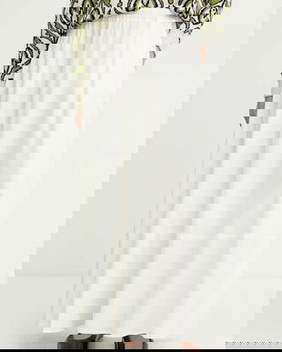 MM fustă culoarea bej, maxi, evazati, 2516771028600