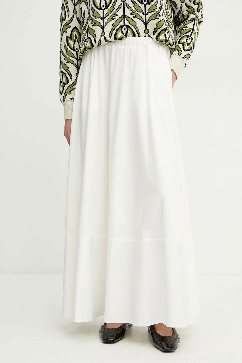 MM fustă culoarea bej, maxi, evazati, 2516771028600