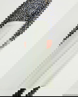 AERON fusta culoarea bej, maxi, evazati, SK236535