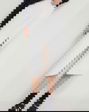 Abercrombie & Fitch fustă din denim culoarea bej, midi, dreaptă