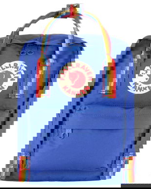 Fjallraven rucsac Kanken Rainbow Mini culoarea albastru marin, mic, cu imprimeu, F23621