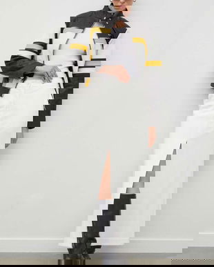 Remain fusta culoarea bej, maxi, drept