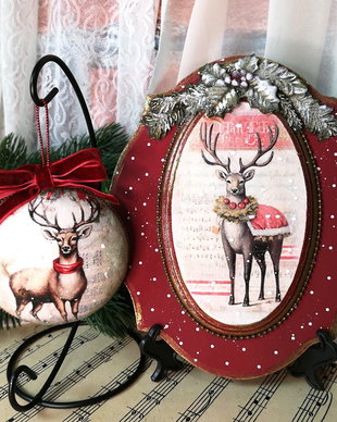 Set decoratiuni cu reni - cadou Craciun