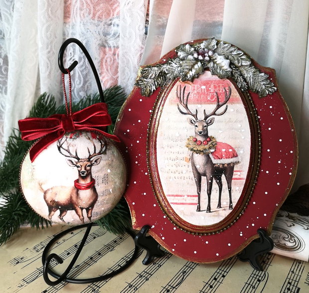 Set decoratiuni cu reni - cadou Craciun