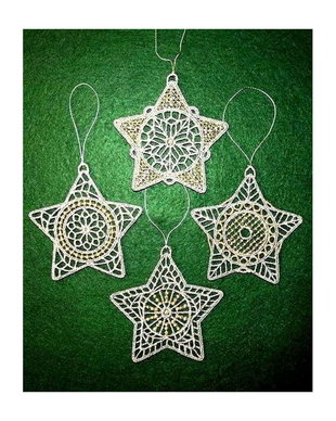 Set Stele Auriu cu Argintiu Brodate