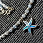 Colier argint acvamarin charm argint stea de mare minimalist boho  chic trendy -Transport gratuit
